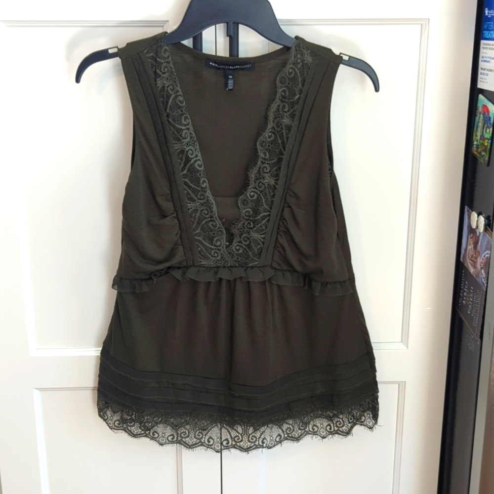 Sleeveless Dress top, green, size XS.  WHBM